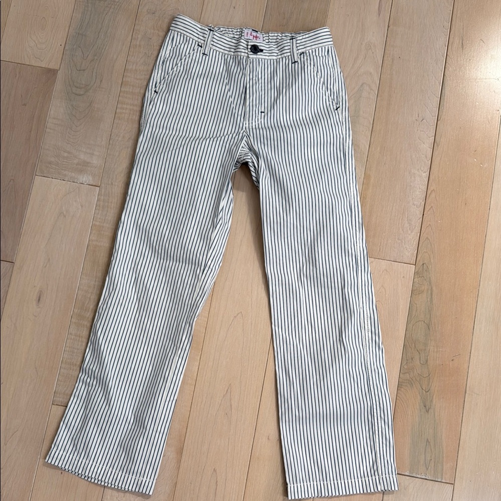 Il Gufo boys cotton white blue striped dress pants 8